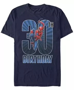 Мужская футболка с короткими рукавами на 30-летие Marvel Spider-Man Swinging Fifth Sun, синий