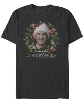Мужская футболка с короткими рукавами national lampoon christmas vacation clark wreath Fifth Sun, черный