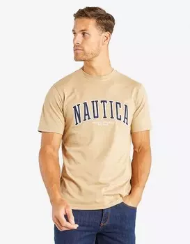 Мужская футболка с короткими рукавами Nautica, светло-коричневый