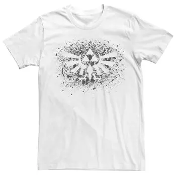 Мужская футболка с короткими рукавами Nintendo Legend Of Zelda Triforce Splatter Licensed Character, белый