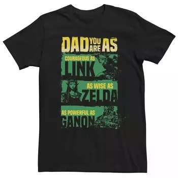 Мужская футболка с короткими рукавами Nintendo Legend Of Zelda Dad Attributes Licensed Character