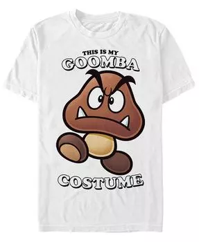 Мужская футболка с короткими рукавами Nintendo Super Mario Goomba на Хеллоуин Fifth Sun, белый