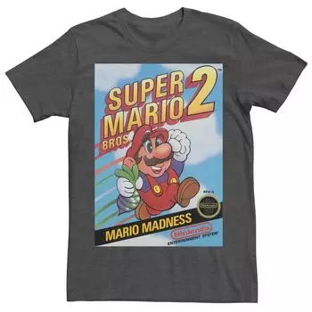 Мужская футболка с короткими рукавами Nintendo Super Mario Bros 2 Retro Box Art Licensed Character
