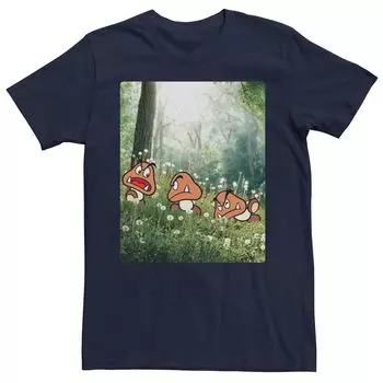 Мужская футболка с короткими рукавами Nintendo Super Mario Goomba Trio Licensed Character