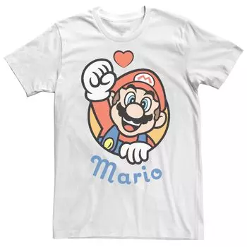 Мужская футболка с короткими рукавами Nintendo Super Mario Heart Smile Licensed Character
