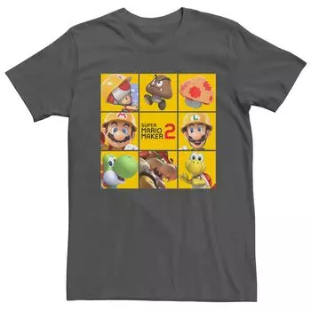 Мужская футболка с короткими рукавами Nintendo Super Mario Maker 2 Group Shot Licensed Character