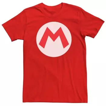 Мужская футболка с короткими рукавами Nintendo Super Mario Icon Licensed Character, красный