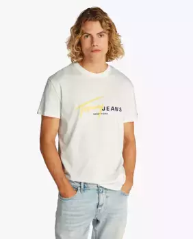 Мужская футболка с короткими рукавами, облегающего кроя Tommy Jeans, белый