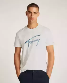 Мужская футболка с короткими рукавами обычного кроя Tommy Jeans, цвет Crudo