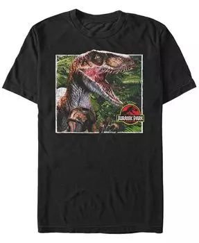 Мужская футболка с короткими рукавами «Парк Юрского периода Raptor выходит из леса» Fifth Sun, черный