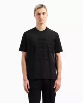 Мужская футболка с короткими рукавами стандартного кроя Emporio Armani, чёрный