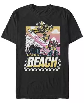 Мужская футболка с короткими рукавами transformers beach day Fifth Sun, черный