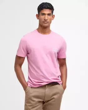 Мужская футболка с короткими рукавами в однотонном цвете Barbour, коралловый