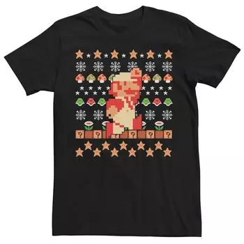 Мужская футболка с короткими рукавами в рождественском стиле Nintendo Super Mario Bros Items Licensed Character