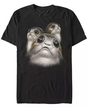 Мужская футболка с короткими рукавами «Звездные войны» Porgs Big Eyes Fifth Sun, черный