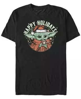 Мужская футболка с короткими рукавами «Звездные войны» Mandalorian Grogu Holidays Fifth Sun