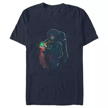 Мужская футболка с космическим рисунком «Астронавт Медуза» Licensed Character, цвет Dark Navy