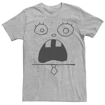 Мужская футболка с костюмом для лица Губка Боб Doodlebob Licensed Character, цвет Athletic Heather