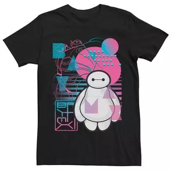 Мужская футболка с красочным графическим плакатом Disney Big Hero 6 Baymax Licensed Character
