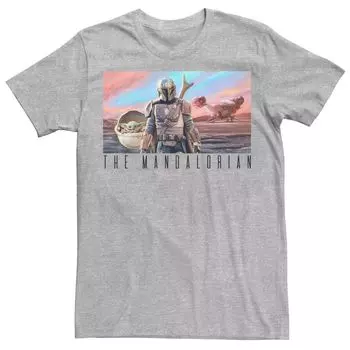 Мужская футболка с красочным плакатом The Mandalorian Star Wars