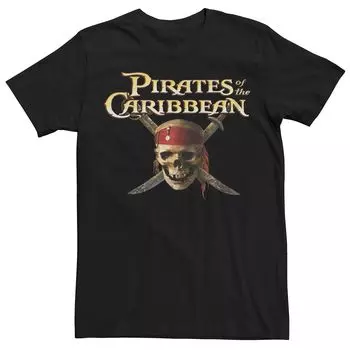 Мужская футболка с крестом и черепом Disney's Pirates Of The Caribbean Licensed Character