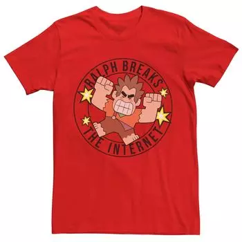 Мужская футболка с круглым линейным логотипом Disney Wreck It Ralph 2 и графическим рисунком Licensed Character