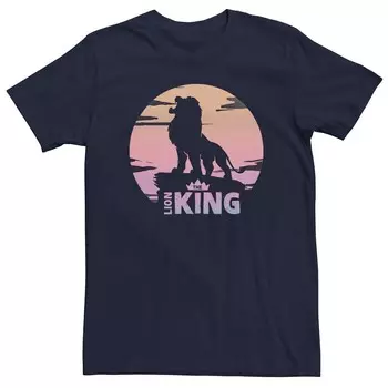 Мужская футболка с круглым логотипом Disney's The Lion King Sunset Crown Licensed Character, темно-синий