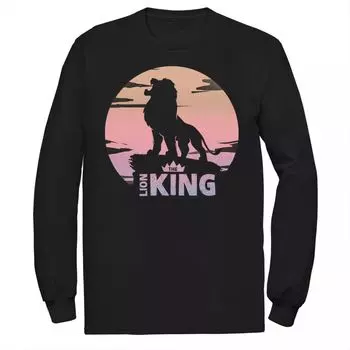 Мужская футболка с круглым логотипом и длинными рукавами Disney King Lion King Sunset Crown Licensed Character