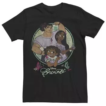 Мужская футболка с круглым портретом Disney Encanto Sister Trio Licensed Character