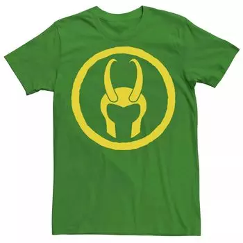 Мужская футболка с круглым символом и шлемом Marvel Loki Licensed Character