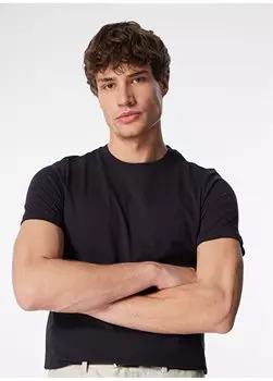 Мужская футболка с круглым воротником темно-синяя 242 LCM 242019 BASELO DARK BLUE Lee Cooper, темно-синий