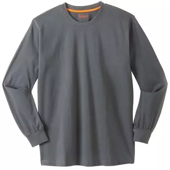 Мужская футболка с круглым вырезом Boulder Creek By Kingsize для больших и высоких тяжеловесов с длинными рукавами и без карманов, цвет Steel