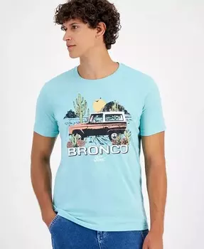 Мужская футболка с круглым вырезом Bronco с рисунком Sun + Stone, синий