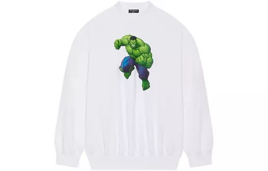 Мужская футболка с круглым вырезом Hulk 2021 MARVEL Balenciaga, белый
