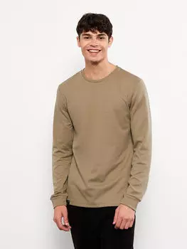 Мужская футболка с круглым вырезом и длинными рукавами LCW Casual