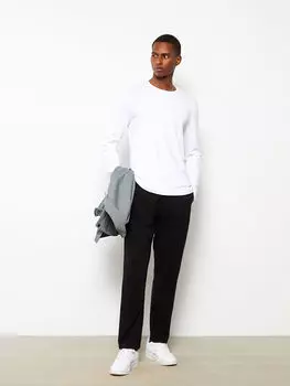 Мужская футболка с круглым вырезом и длинными рукавами LCW Casual