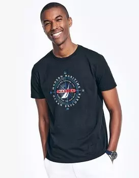 Мужская футболка с круглым вырезом и коротким рукавом Nautica, черный