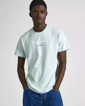 Мужская футболка с круглым вырезом и коротким рукавом Pepe Jeans, светло-голубой