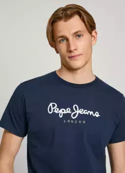 Мужская футболка с круглым вырезом и коротким рукавом Pepe Jeans, темно-синий