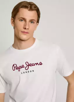 Мужская футболка с круглым вырезом и коротким рукавом Pepe Jeans, белый
