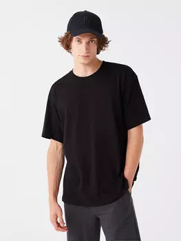 Мужская футболка с круглым вырезом и коротким рукавом LCW Casual, новый черный