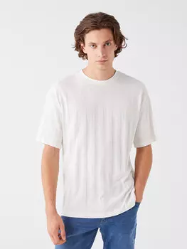 Мужская футболка с круглым вырезом и коротким рукавом LCW Casual, от белого