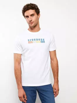 Мужская футболка с круглым вырезом и коротким рукавом с принтом LCWAIKIKI Classic