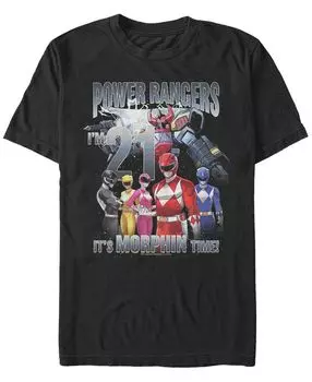 Мужская футболка с круглым вырезом и короткими рукавами 21 morphin time Fifth Sun, черный