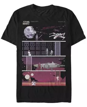 Мужская футболка с круглым вырезом и короткими рукавами a new hope 8 bit Fifth Sun, черный