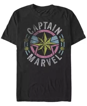 Мужская футболка с круглым вырезом и короткими рукавами captain marvel в стиле 90-х Fifth Sun, черный