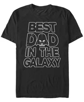 Мужская футболка с круглым вырезом и короткими рукавами galaxy dad text Fifth Sun, черный