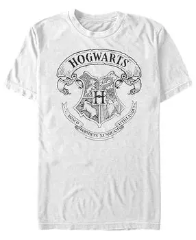 Мужская футболка с круглым вырезом и короткими рукавами hogwarts crest Fifth Sun, белый