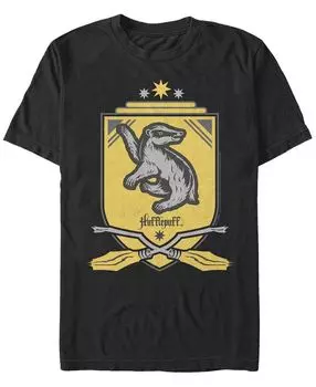 Мужская футболка с круглым вырезом и короткими рукавами hufflepuff shield Fifth Sun, черный