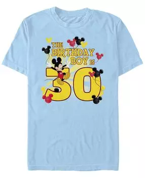 Мужская футболка с круглым вырезом и короткими рукавами mickey birthday 30 Fifth Sun, светло-синий